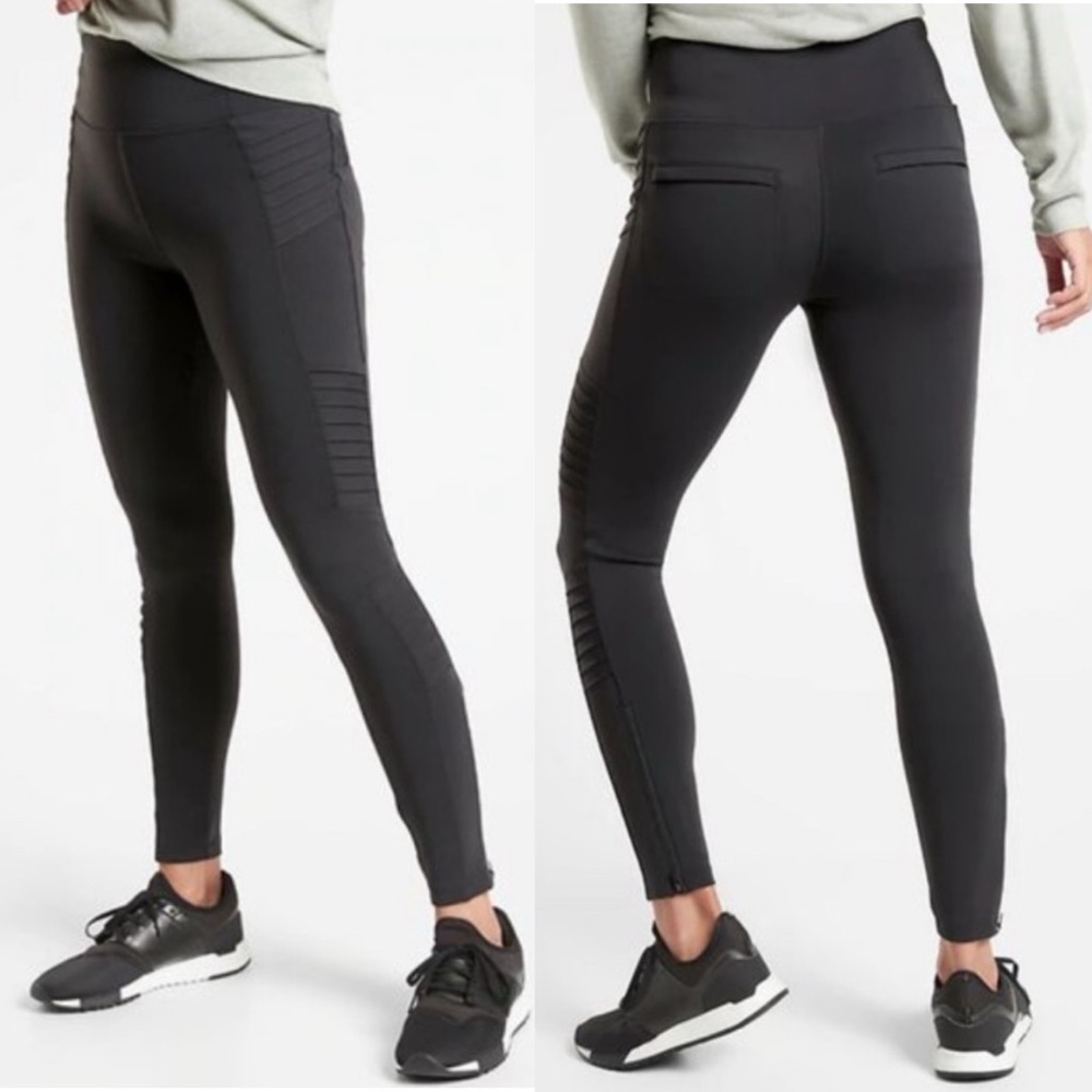 Athleta‎ Delaney Moto Tight Black leggings size SP Women’s Activewear